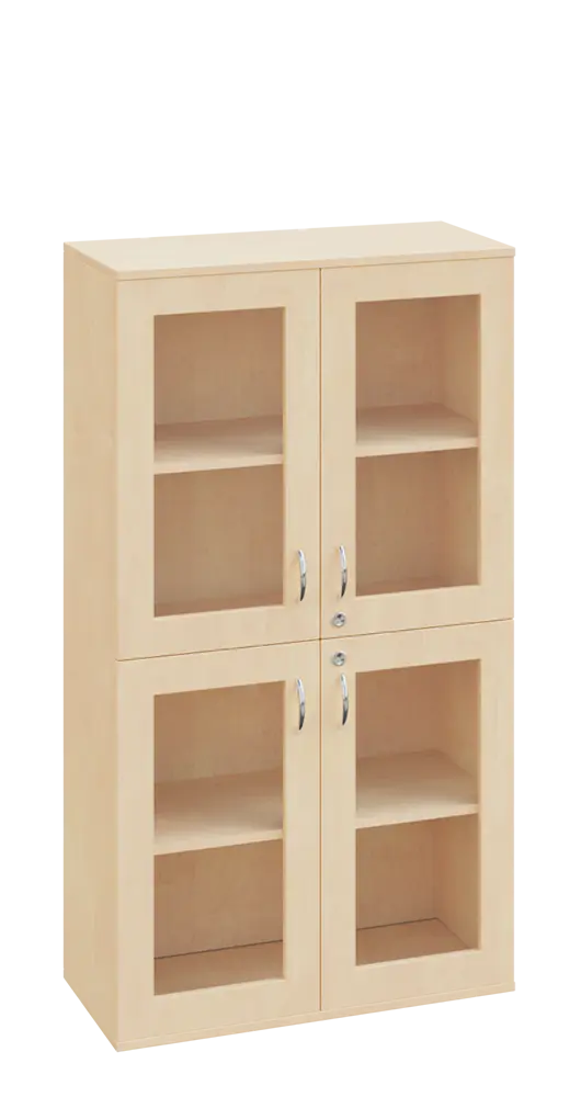 SPO 23 skříň 4-dveřová/ sklo lamino - bříza irská